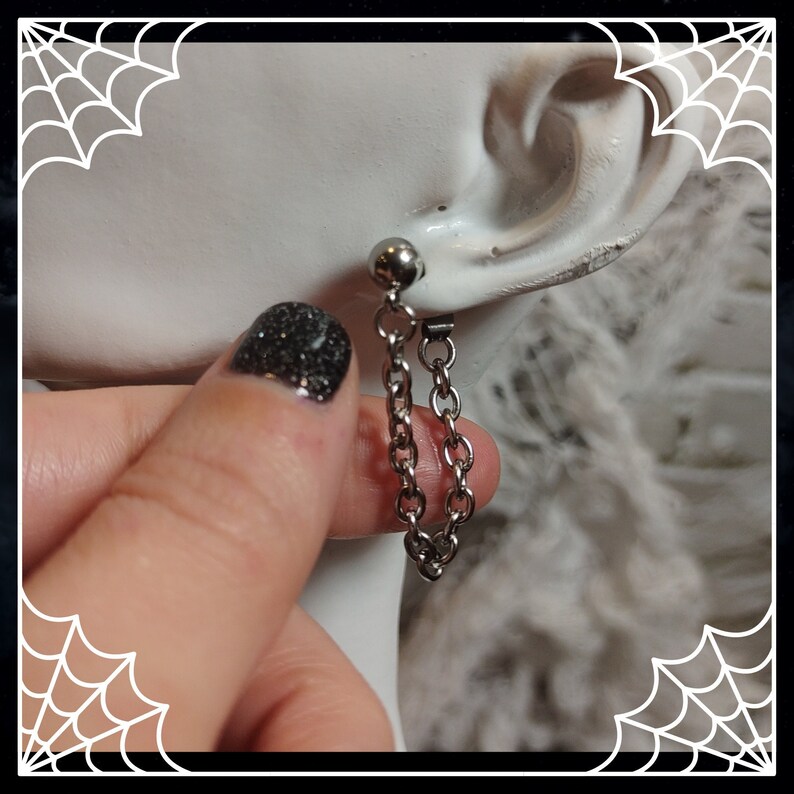 Earrings in Silver Stainless Steel. Fetters. Alt Fashion. Gift. Gothic ...