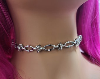 Stainless steel chainmail choker. Chainmail choker. Stainless steel. Goth, punk, grunge, cyber goth. Gift.