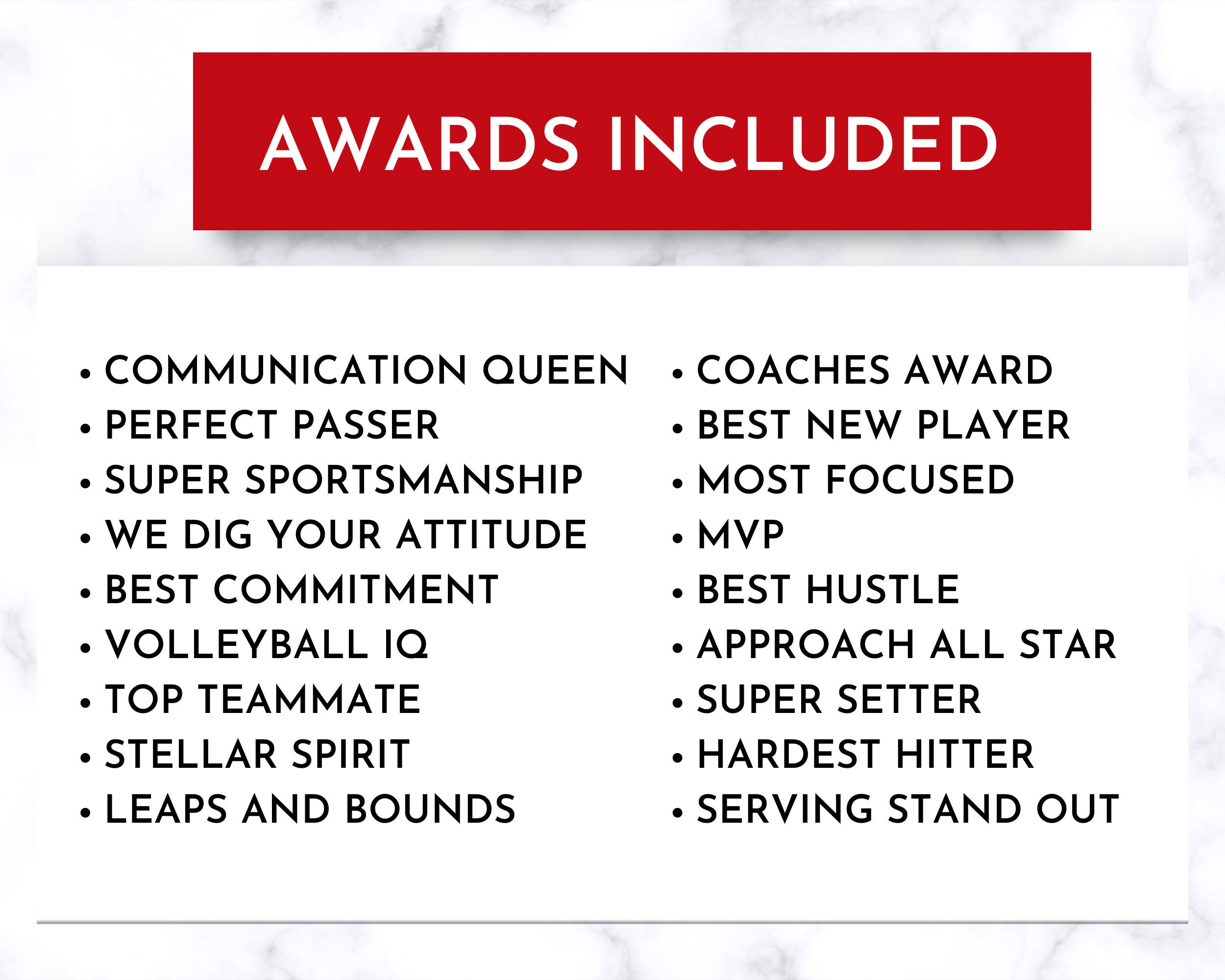 Volleyball Awards - Editable Canva Template - Etsy