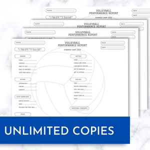 Volleyball Player Performance Report - PDF Print or Editable Canva ...