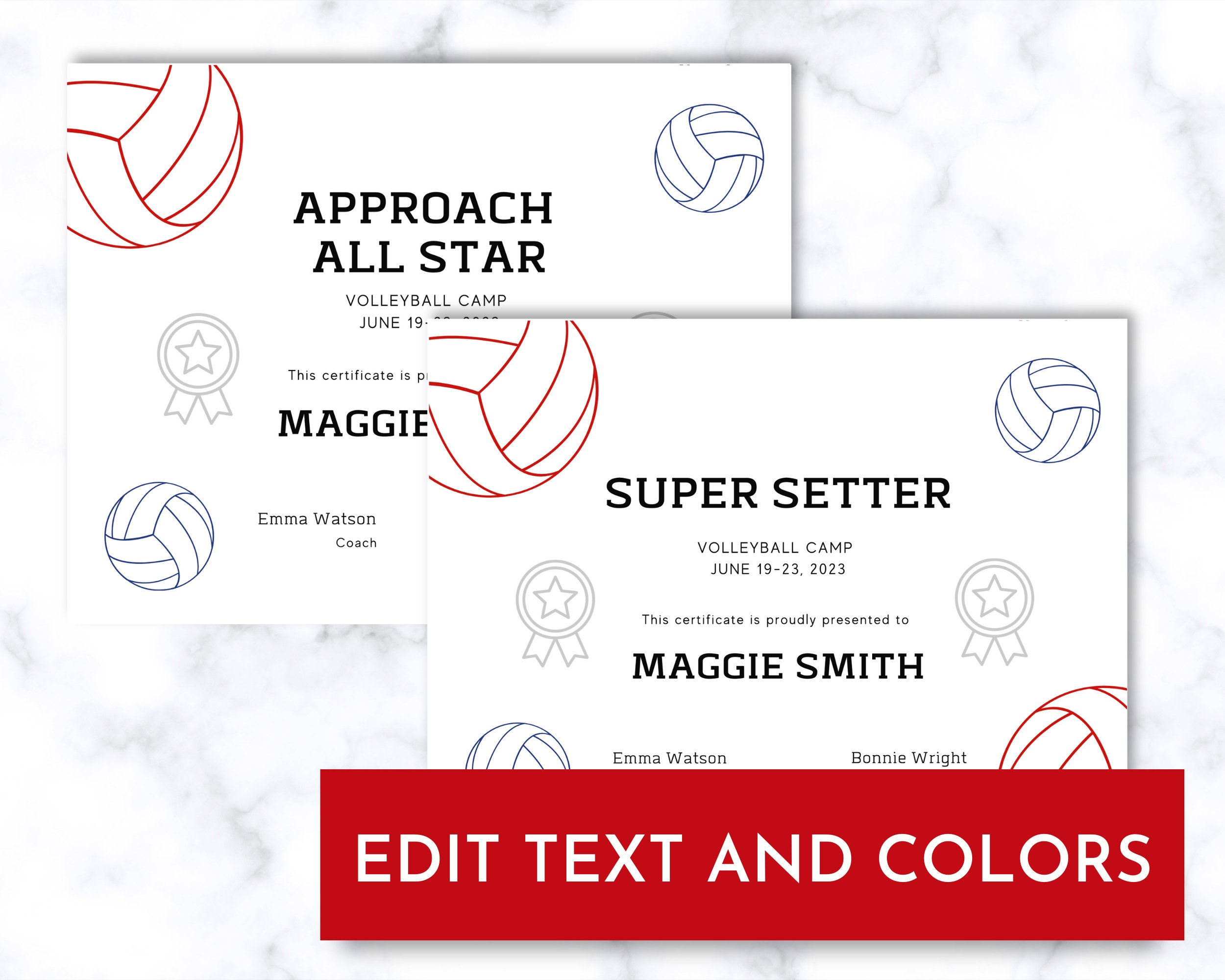 Volleyball Awards - Editable Canva Template - Etsy