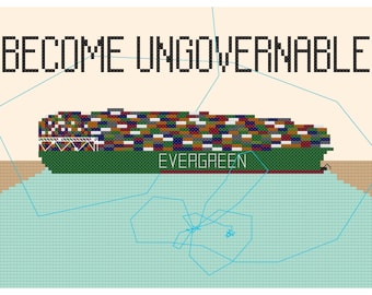 Modèle de point de croix bateau Ever Given - Devenez ingouvernable ! Téléchargement PDF