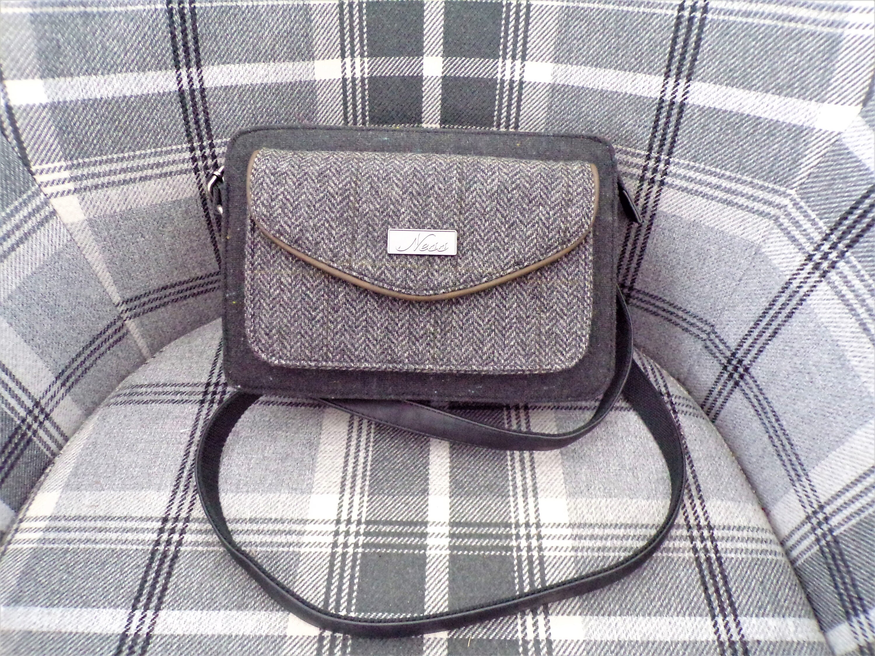 Ness Tweed Bag Grey Herringbone Scotland Crossbody Bag Etsy