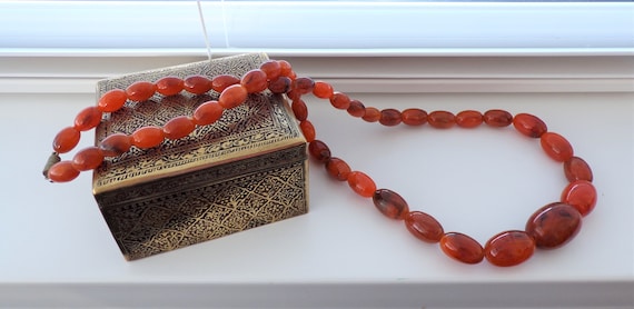 Vintage 1940s Faux Bakelite Necklace, Early Plasti