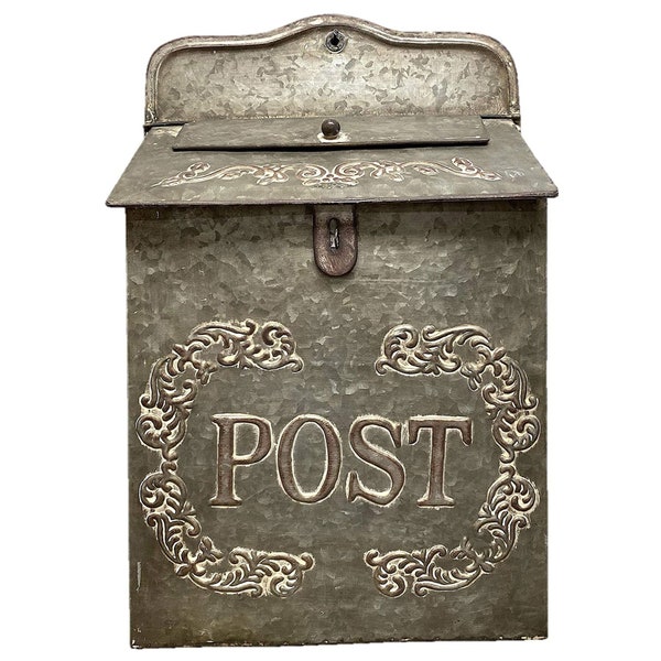 Vintage Style Galvanized Post Box - Rectangular