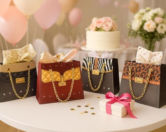 Purse Gift Bags: Reusable Paper Party Favor Bags, Set of 8