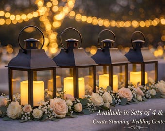 LED Lanterns (Set of 4 or 12): 10" Decorative Indoor/Outdoor Lighting