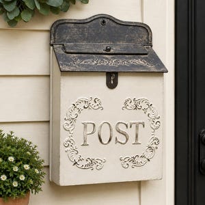 Rustic Farmhouse Mailbox: Vintage Metal Wall-Mounted Post Box