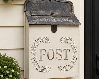 Rustic Farmhouse Mailbox: Vintage Metal Wall-Mounted Post Box