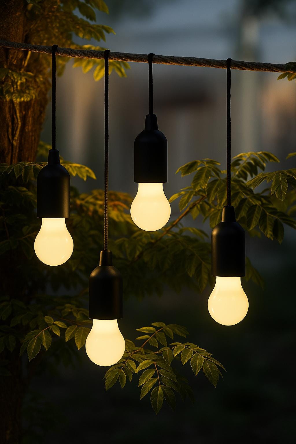 Cordless LED Pull Rope Lights - Battery Operated - Set of 4 - Etsy