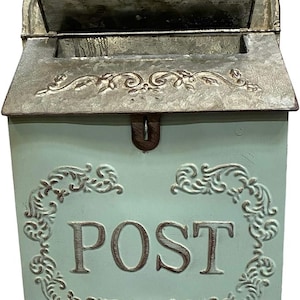 Rustic Farmhouse Galvanized Metal Mailbox: Vintage-Style Wall Decor image 6