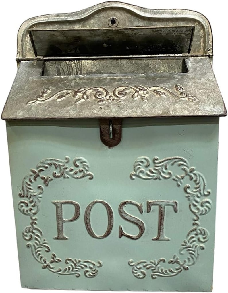 Rustic Farmhouse Galvanized Metal Mailbox: Vintage-Style Wall Decor image 6
