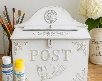DIY Vintage Metal Mailbox | Paintable Farmhouse Wall Decor, Wedding Card Box