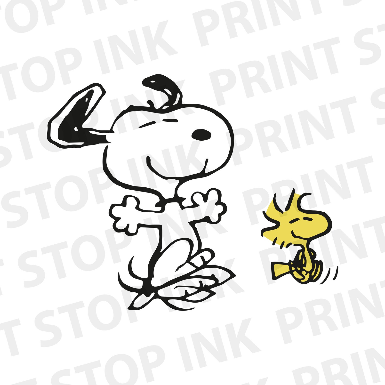 Snoopy and Woodstock Digital Print Happy Dance Etsy