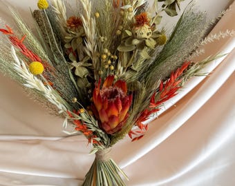 Rustic Terracotta Bridesmaid Bouquet Set, Burnt Orange Flower Decor for Bride
