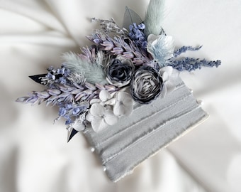 Marineblauwe boutonniere, rustieke boutonniere voor bruiloft, droge bloem zak corsages, bruidegom en bruidsjonkers bruiloft bloemen