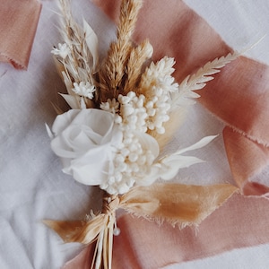 Preserved fern and white roses boutonniere, rustic preserved flowers boutonniere, warm colors groom accessories, set boutonnieres for men