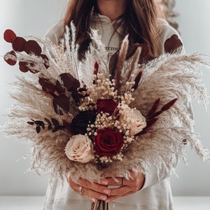 Bridal bouquet boho, Boho wedding bouquet, Burgundy bouquet, Wedding bouquet charm, Bridal marsala burgundy bouquet, Burgandy bridal bouquet