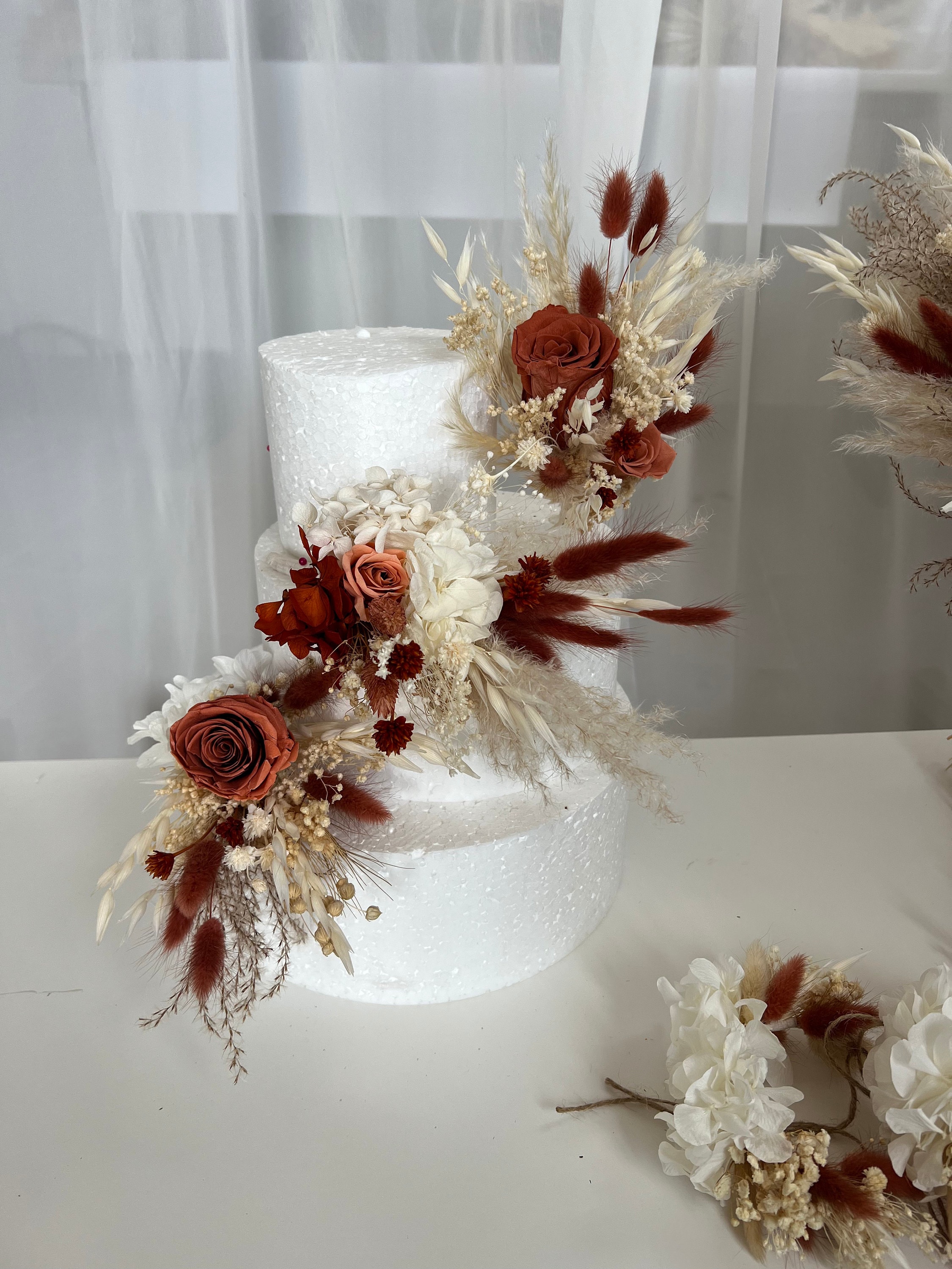 Boho cake topper,  Dried flowercake topper, Bohocake topper,  Fall bridal cake topper, cake topper