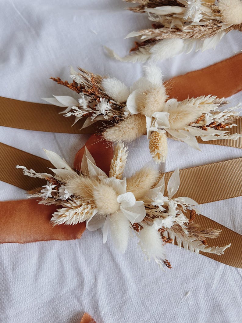 Corsage - Wedding corsage, flower corsage, bridesmaid corsage, wrist corsage for wedding, bridal corsage, boho corsage, boho corsage image 1
