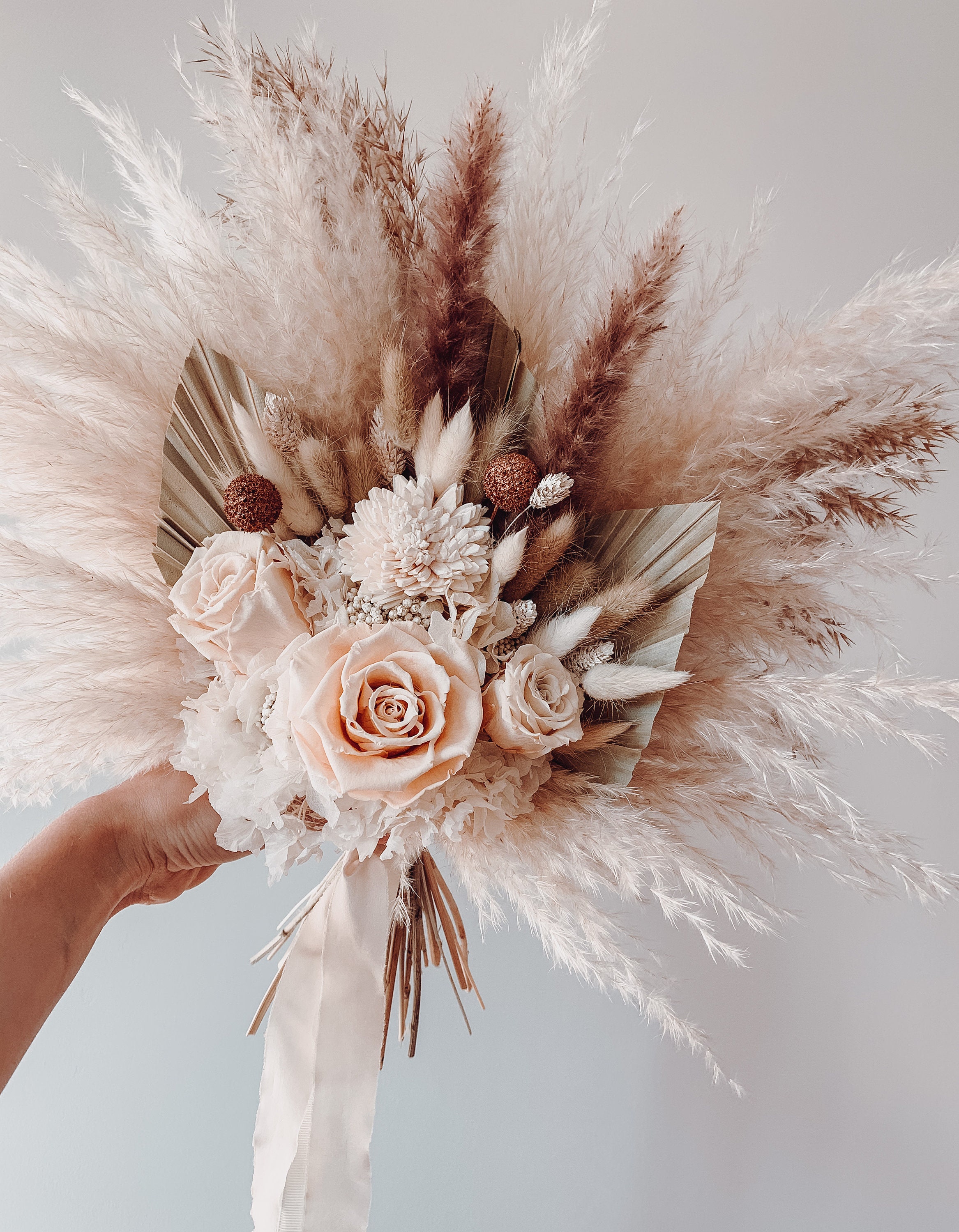 Bridal Bouquet Bridal Accessories Wedding Bouquet Wedding Flower Bridal  Flower Boho Bridal Bouquet Dried Bridal Bouquet Salmon Bouquet 