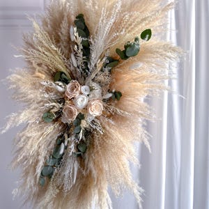 Arco nuziale di fiori secchi, composizioni di archi rustici, decorazioni per matrimoni boho, fiori conservati a lunga durata, decorazioni per matrimoni in spiaggia