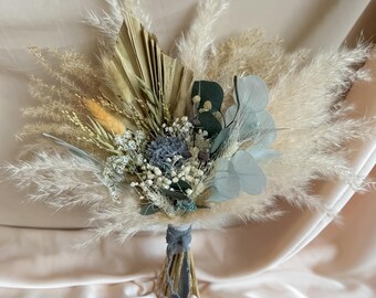 Dusty Blue Bridesmaid Bouquet, Coastal Wedding Flowers, Bridal Party Matching Bouquets Set