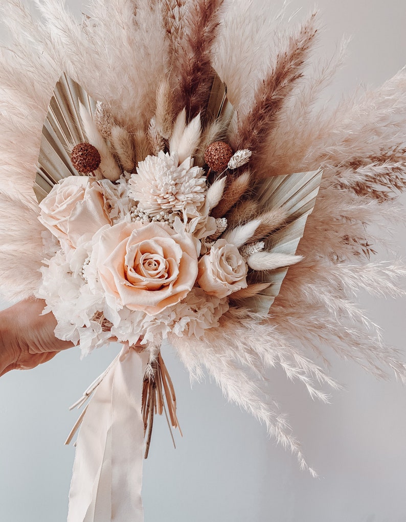 Boho wedding bouquet, Boho bridal bouquet, Boho bouquet, Dried flower bouquet, Dried floral bouquet, Dry flower maid of honor bouquet image 1