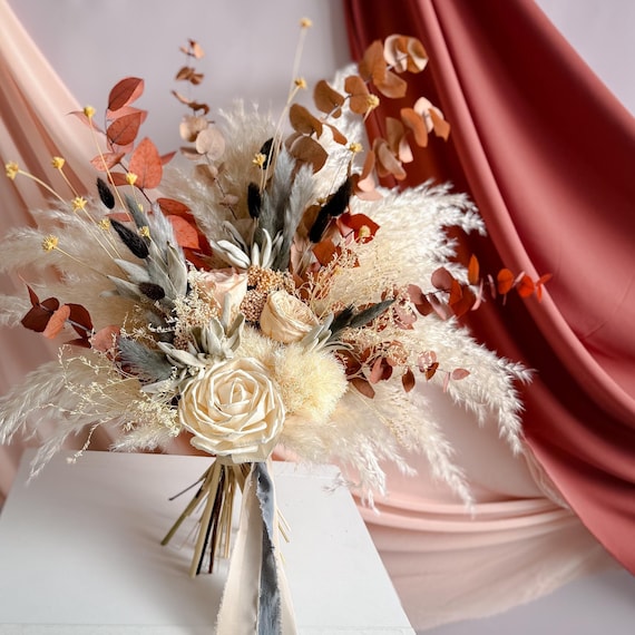 Boho wedding bouquet, dried flowers bridal accessories, bride bouquet, custom handmade bouquet, bridesmaids bunch, everlasting arrangements