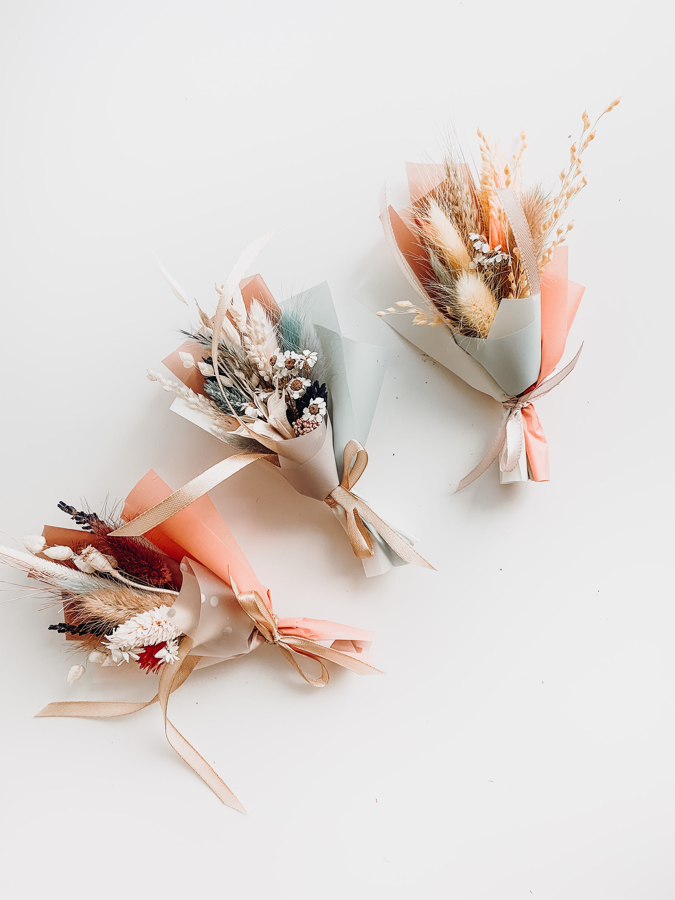 Dried Flowers Mini Bouquets Cute Tiny Floral Bouquet Set as Etsy