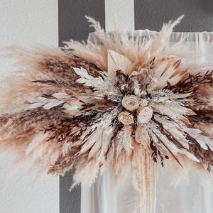 Boho Dried Flowers Wedding Ceremony Arch Decoration, Wedding Preserved Flowers Arrangements, Pampas Grass Flowers for Wedding Foto Zone image 5