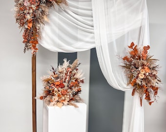 Dried Flowers Arches Arrangements, Terracotta Wedding Floral Arch, Preserved Flowers Custom Handmade Wedding Arch, Wedding Floral Decor
