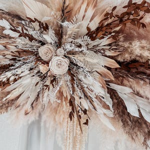 Boho Dried Flowers Wedding Ceremony Arch Decoration, Wedding Preserved Flowers Arrangements, Pampas Grass Flowers for Wedding Foto Zone image 4