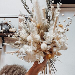 Natuurlijk gedroogde wilde bloemen bruidsboeket, beige rustiek bruidsboeket, handgemaakt boeket voor bruid en bruidsmeisjes, bloemen bruiloft decor afbeelding 6