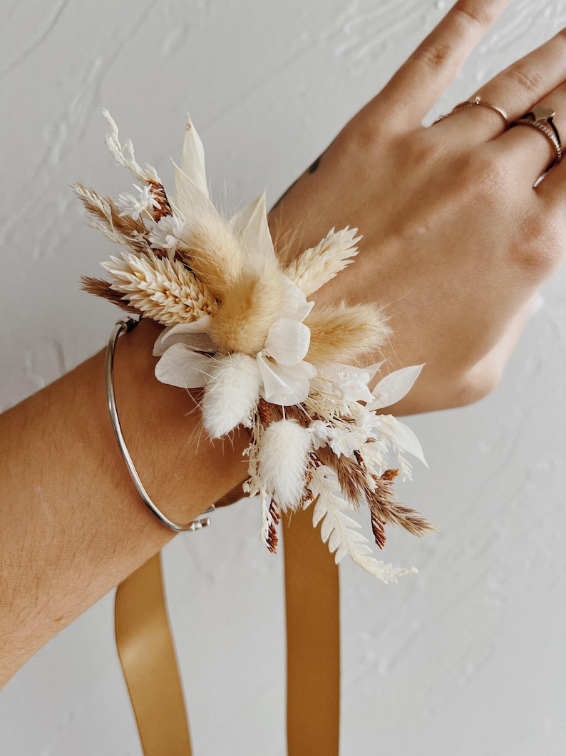 Corsage - Wedding corsage, flower corsage, bridesmaid corsage, wrist corsage for wedding, bridal corsage, boho corsage, boho corsage image 3