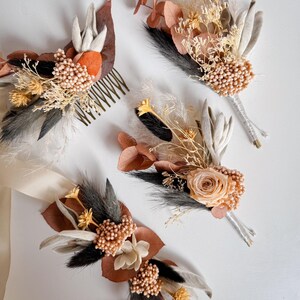 Boho wedding bouquet, dried flowers bridal accessories, bride bouquet, custom handmade bouquet, bridesmaids bunch, everlasting arrangements image 2