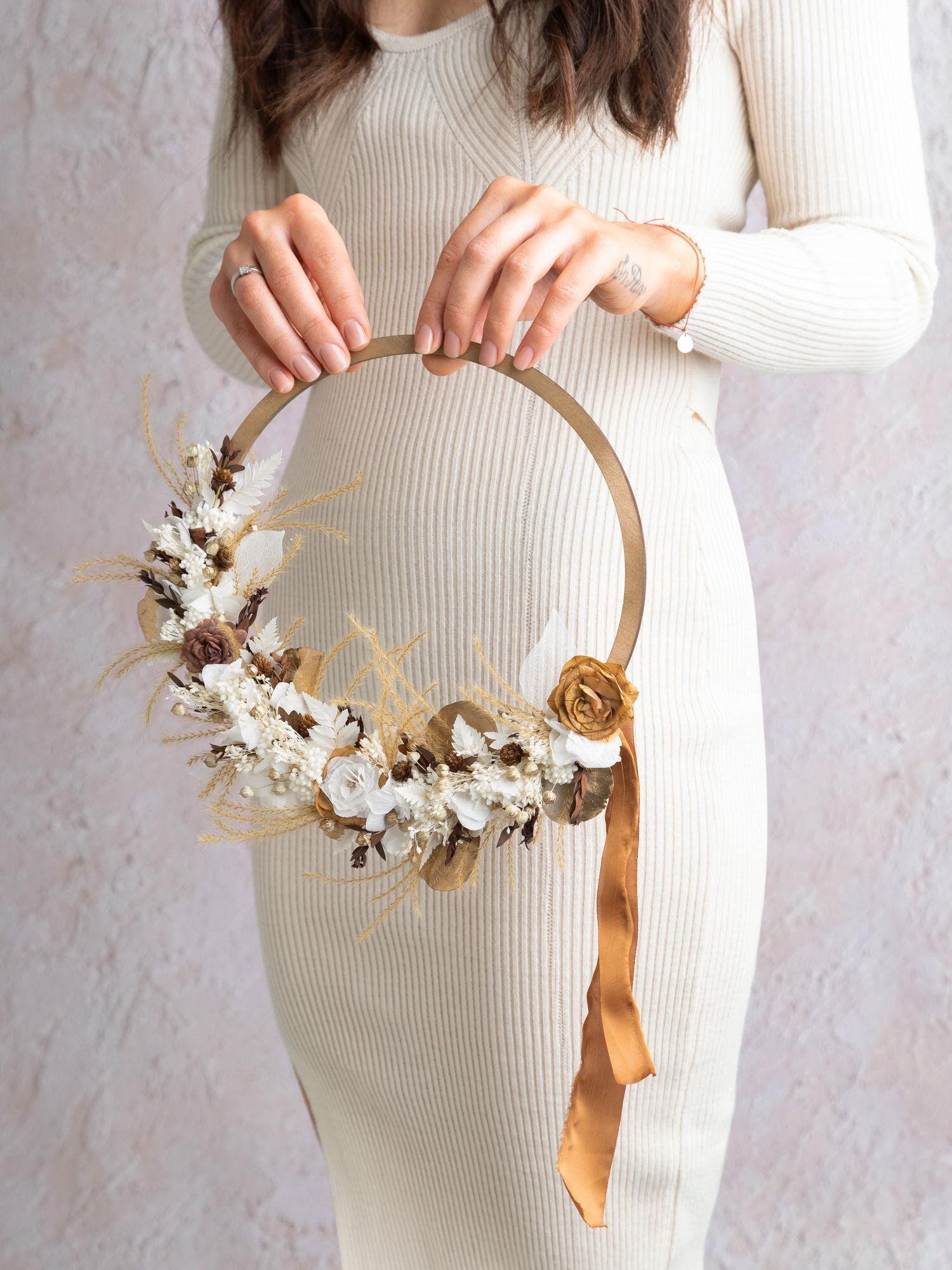 Wedding Hoop Bouquet, Alternative Bridal Bouquet, Flower Girl Hoop
