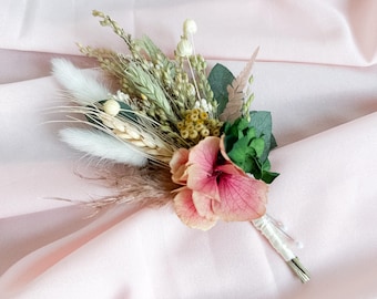 Conjunto de ramilletes para boda en el jardín, ramillete de muñeca con flores preservadas, accesorios florales para damas de honor, boutonniere para el novio, corona de flores, peineta.