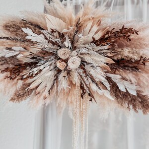 Boho Dried Flowers Wedding Ceremony Arch Decoration, Wedding Preserved Flowers Arrangements, Pampas Grass Flowers for Wedding Foto Zone image 6
