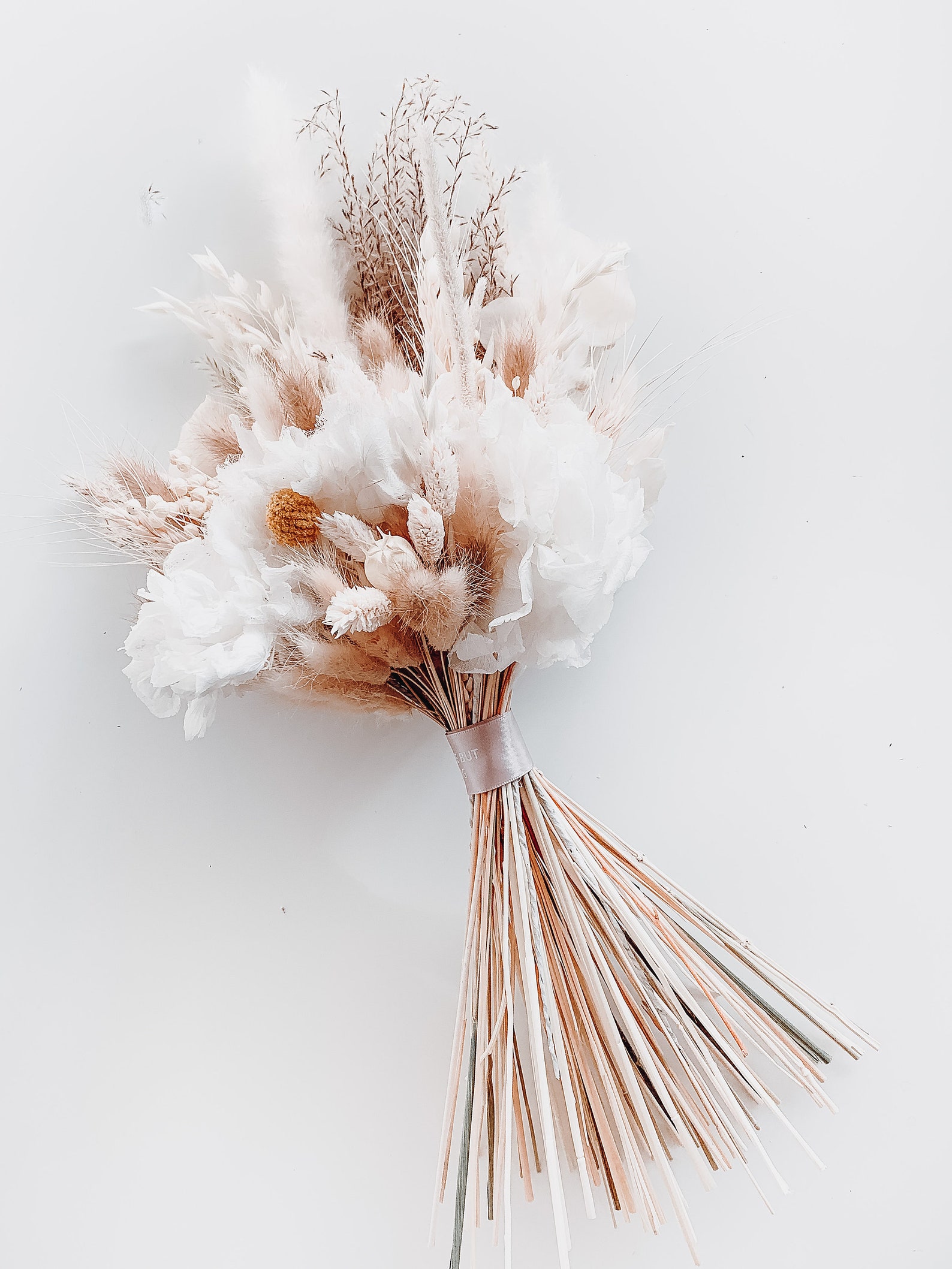 White with beige bouquet bridal flowers preserved flowers Etsy