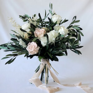 Greenery Eukalyptus-Hochzeitsstrauß, getrockneter Blumenstrauß für die Braut, Boho-Brautstrauß, Brautjungfernstrauß, Boutonnieres & Anstecksträußchen