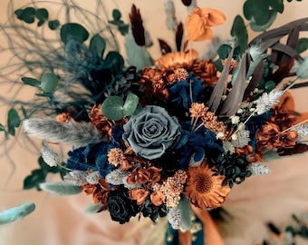 Gothic dark bridal bouquet, Fall bride bouquet, Boho wedding bouquet, Dried flowers bouquet, Wedding arrangement, Bridesmaid bouquet