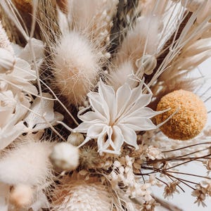 Natuurlijk gedroogde wilde bloemen bruidsboeket, beige rustiek bruidsboeket, handgemaakt boeket voor bruid en bruidsmeisjes, bloemen bruiloft decor afbeelding 5