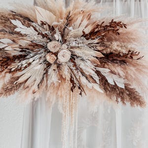 Boho Dried Flowers Wedding Ceremony Arch Decoration, Wedding Preserved Flowers Arrangements, Pampas Grass Flowers for Wedding Foto Zone image 3
