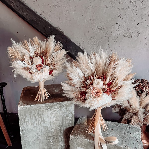 Ramo de boda boho, ramo de novia boho, ramo de flores secas, ramo de novia boho, ramo de dama de honor boho, ramo de novia de otoño, corsages