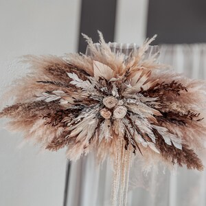 Boho Dried Flowers Wedding Ceremony Arch Decoration, Wedding Preserved Flowers Arrangements, Pampas Grass Flowers for Wedding Foto Zone image 8