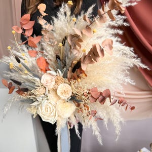 Boho wedding bouquet, dried flowers bridal accessories, bride bouquet, custom handmade bouquet, bridesmaids bunch, everlasting arrangements image 7