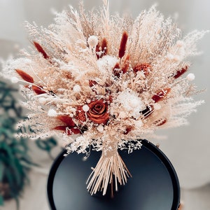 Rust Terracota Wedding Bouquet, Fall Wedding Bouquet, Beige Wedding Bouquet, Rustic Bouquet, Dried Flower Wedding, Boho Wedding Bouquet