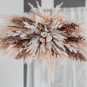 Boho Dried Flowers Wedding Ceremony Arch Decoration, Wedding Preserved Flowers Arrangements, Pampas Grass Flowers for Wedding Foto Zone image 7