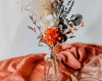 Hochzeit Herzstück Blumen Gebrannte Orange Getrocknete Blumen, Boho Tisch Blumenschmuck für Vase, Rustikales Hochzeitsdekor, Benutzerdefinierte Blumensträuße Set